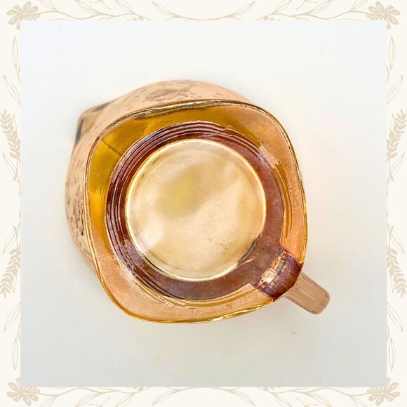 Vintage Jeanette Glass Floragold “Louisa” Creamer & Sugar Bowl Set - Picture 7 of 14